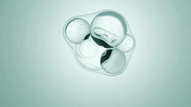 Soft liquid bubles moving. Skincare Serum Drops for Skincare PDRN Concept.