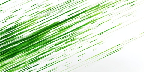 Obraz premium Abstract green streaks move dynamically across a bright white background space