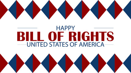 Fototapeta premium Creative Happy Bill of Rights Day banner template, isolated on white background for digital and print use