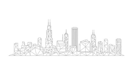Cityscape Abstract: A captivating, low-poly depiction of a vibrant city skyline, rendered in clean, geometric lines. The image showcases the urban landscape with an artistic touch.