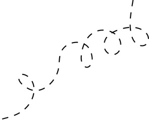 Spiral and swirl dashed line icon. Design decoration