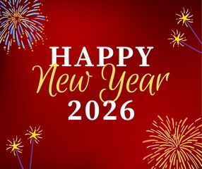 Beautiful 4K Happy New Year for All Design with Fireworks, Gold Text, Balloons, and Festive Celebration Background