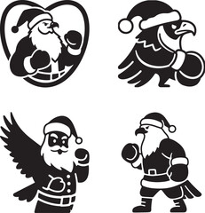 Festive Fighting Eagle A Collection of Christmas Boxer Eagle Mascot Designs