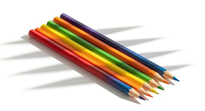 Rainbow Colored Pencils Arrangement Spectrum Creative Art Colorful Drawing Supplies Education School Supplies Back to School Learning Bright Colors