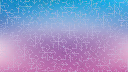 Pastel Gradient single line with Repeating Geometric Floral Pattern abstract