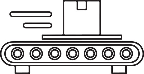 Factory production line conveyor belt with boxes moving seamlessly industrial manufacturing process technology