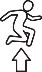 Dynamic figure leaping upward symbolizing progress achievement success and forward momentum