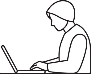 person working on a laptop computer typing hands focused on screen