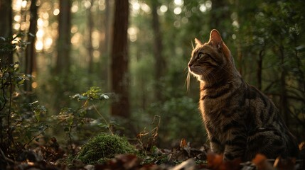 cat in forrest 