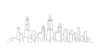 Fototapeta premium Urban Silhouette: An abstract representation of a metropolitan skyline, a sophisticated illustration of urban architecture and cityscapes.