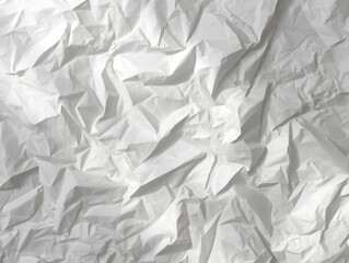 Obraz premium Close-up view of a heavily crumpled white paper texture with deep shadows and bright highlights.