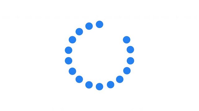 Expanding blue dots forming circular motion loading animation. Round minimal ring. Animated throbber on transparent background. UI design element 4K video for waiting. Progress indicator, buffering