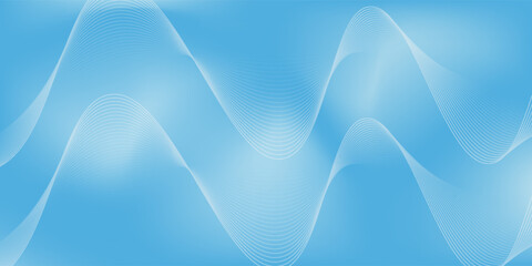 Abstract blue gradient background with shining lines waves. Minimalist background for banner, poster, cover, brochure, flyer, website modern