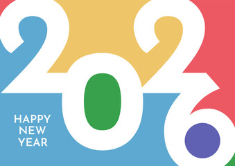 Colourful modern text Happy New Year background 