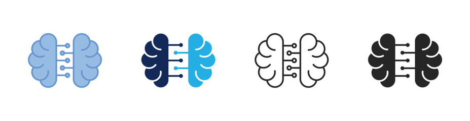 Brain Icon Collection Featuring Multiple Styles