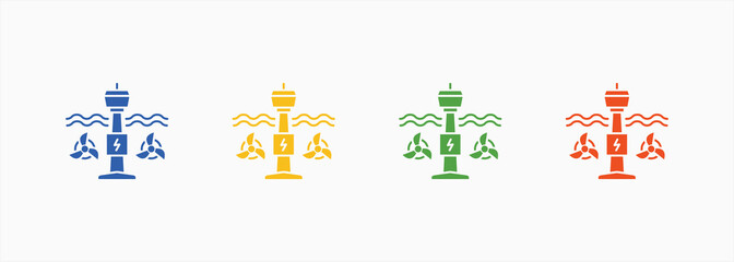 Tidal Power Icon Set Color Multiple Style Collection © RiskiAyu