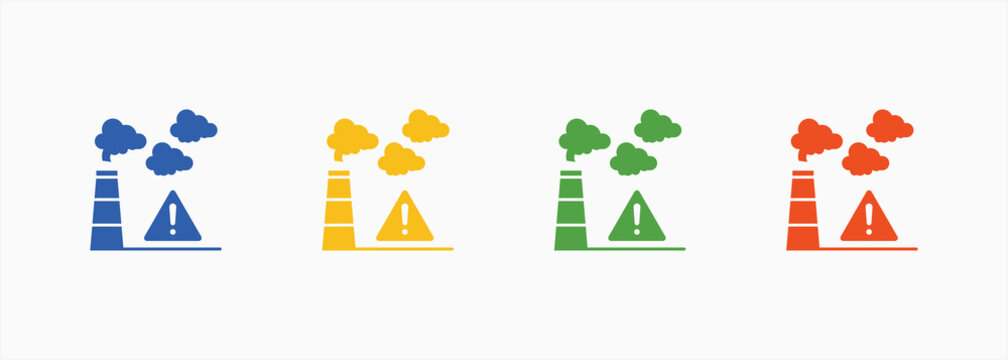 Air Pollution Icon Set Color Multiple Style Collection