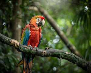 red and blue macaw