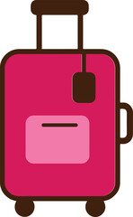 red suitcase isolated on white background