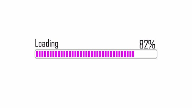 Pink Progress Loading Bar on white Background