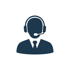Silhouette of a person, wearing headphones and a tie, isolated on white or transparent background. PNG