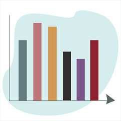 bar chart.  gradient chart bars infograph