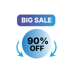 Massive 90 percent off big sale promotion banner