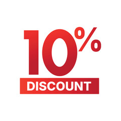 Ten percent discount offer red and white graphic