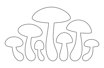 Mushroom Outline Vector Icons Set