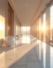 Sunlit Hallway - Modern Architecture and Interior Design.