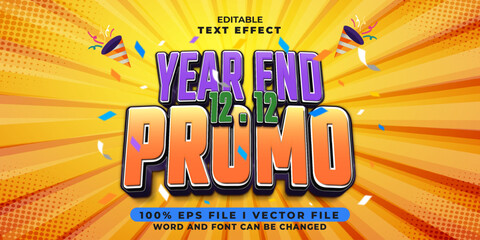 3d year end 12 12 promo bold text effect
