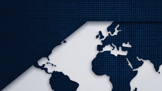 Breaking News Banner, Abstract world map with binary code background design.
