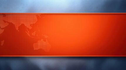 Breaking News Banner, Abstract design featuring a world map and vibrant orange background.