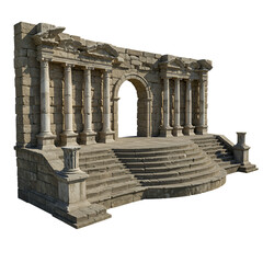 Ancient stone stage with columns and steps