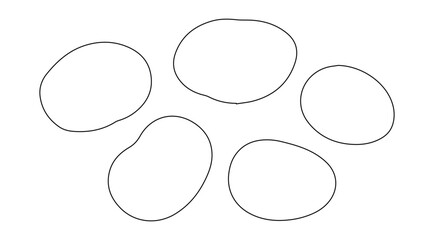 Potato Outline Vector Icons Set