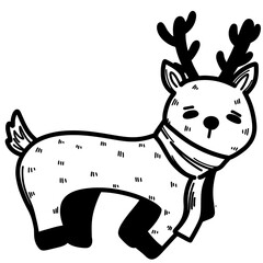 Christmas Reindeer Doodle