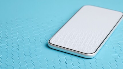 Breaking News Banner, Minimalist smartphone on a textured blue background.