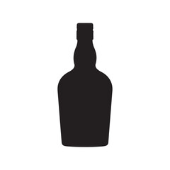 Vintage whisky bottle silhouette vector flat illustration design on white background