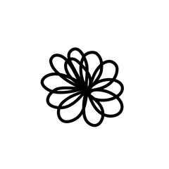 Flower hand drawn logo icon sign. Bud emblem ink sketch. Doodle abstract design style Decorative scrapbooking element Fashion print for clothes greeting invitation card flyer banner poster cover booк