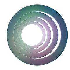 Concentric Gradient Rings with Iridescent Crescent