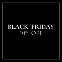 Black Friday minimal elegant banner ten percent off