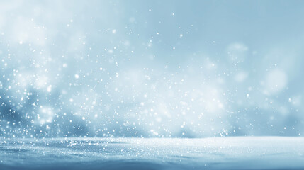 青白い光に包まれた雪の幻想的な風景（冬・背景）