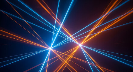 Intersecting Light Beams A Dynamic Display of Blue and Orange Energy