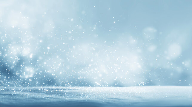 青白い光に包まれた雪の幻想的な風景（冬・背景）