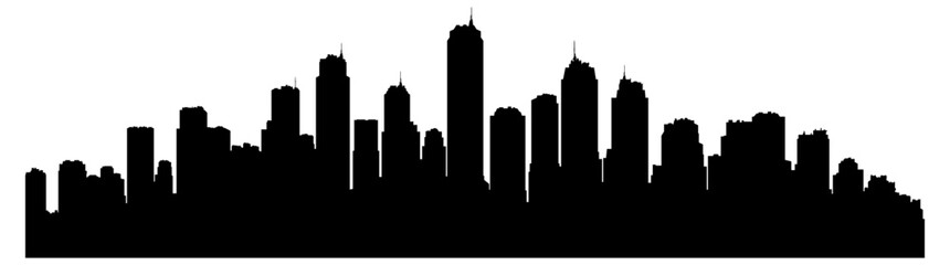 black city silhouette or panorama without background