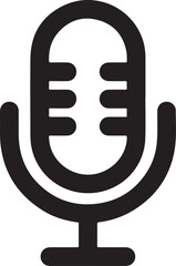 black and white microphone silhouette vector icon bold style