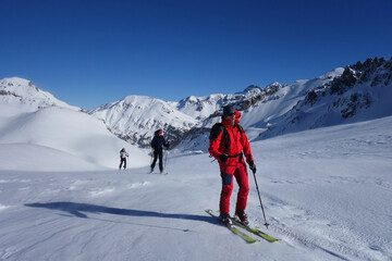 Ski de randonnée en Queyras. Brunissard. Massif du Queyras - Hautes-Alpes.