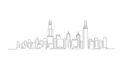City Skyline: An artistic depiction of an urban skyline showcasing the intricate silhouettes of skyscrapers. A testament to human ambition and design.