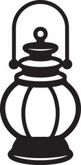 bold filled lantern silhouette cartoon