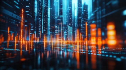 Digital trading revolution at kanjodnok skyscrapers urban cityscape high-resolution visuals modern environment aerial perspective futuristic concept